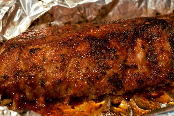Put rack of baby back ribs under a low broiler for 5 minutes to get