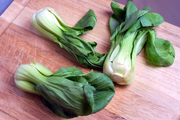 Raw Baby Bok Choy ready to prepare.