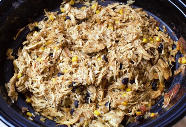 Chicken taco dinner with fully cooked rice