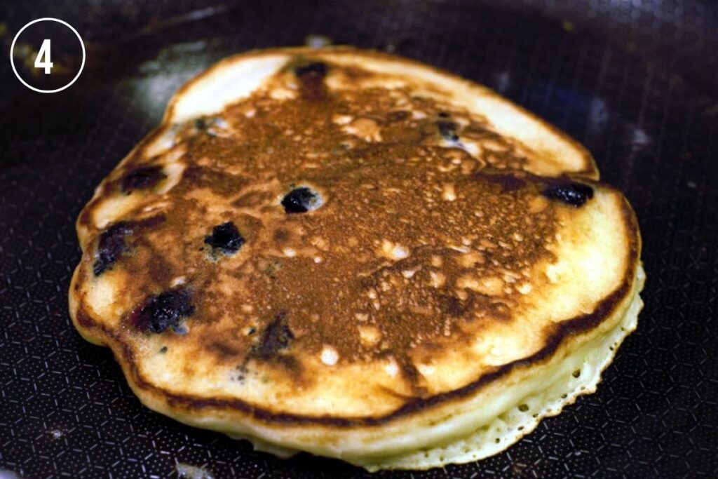 pancake in pan after the flip