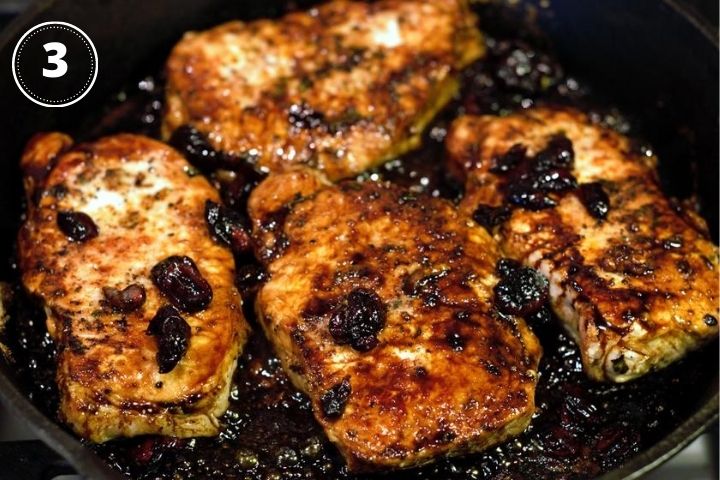 cooked chops in glaze