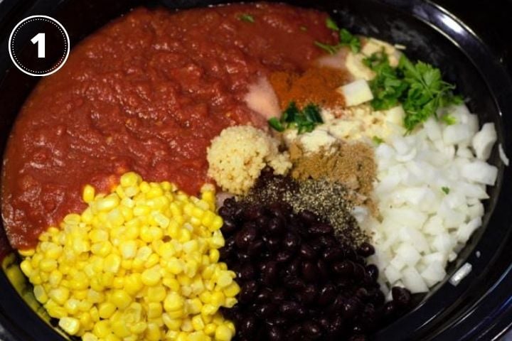 prepared ingredients in crock-pot