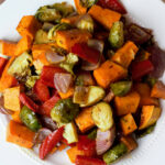 close up of roasted vegetables