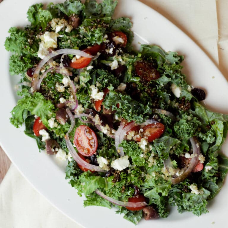 Kale and Quinoa Salad with Balsamic Dressing Delicious by Design