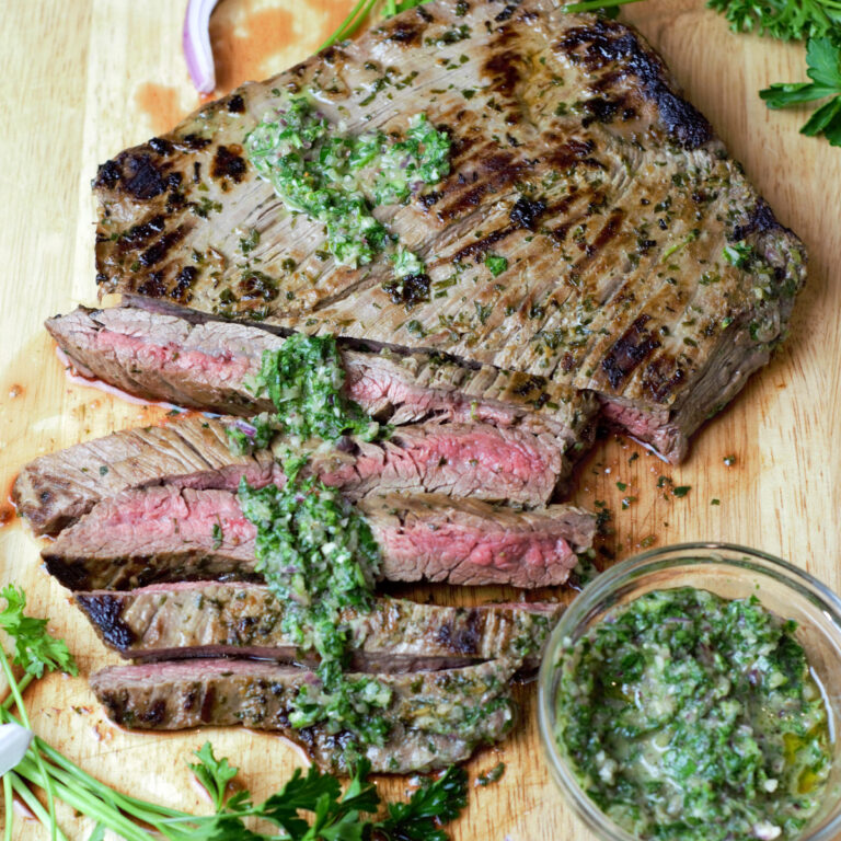 Easy Chimichurri Marinated Flank Steak Delicious by Design