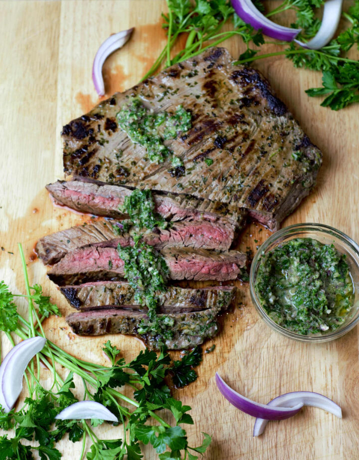 Easy Chimichurri Marinated Flank Steak Delicious by Design