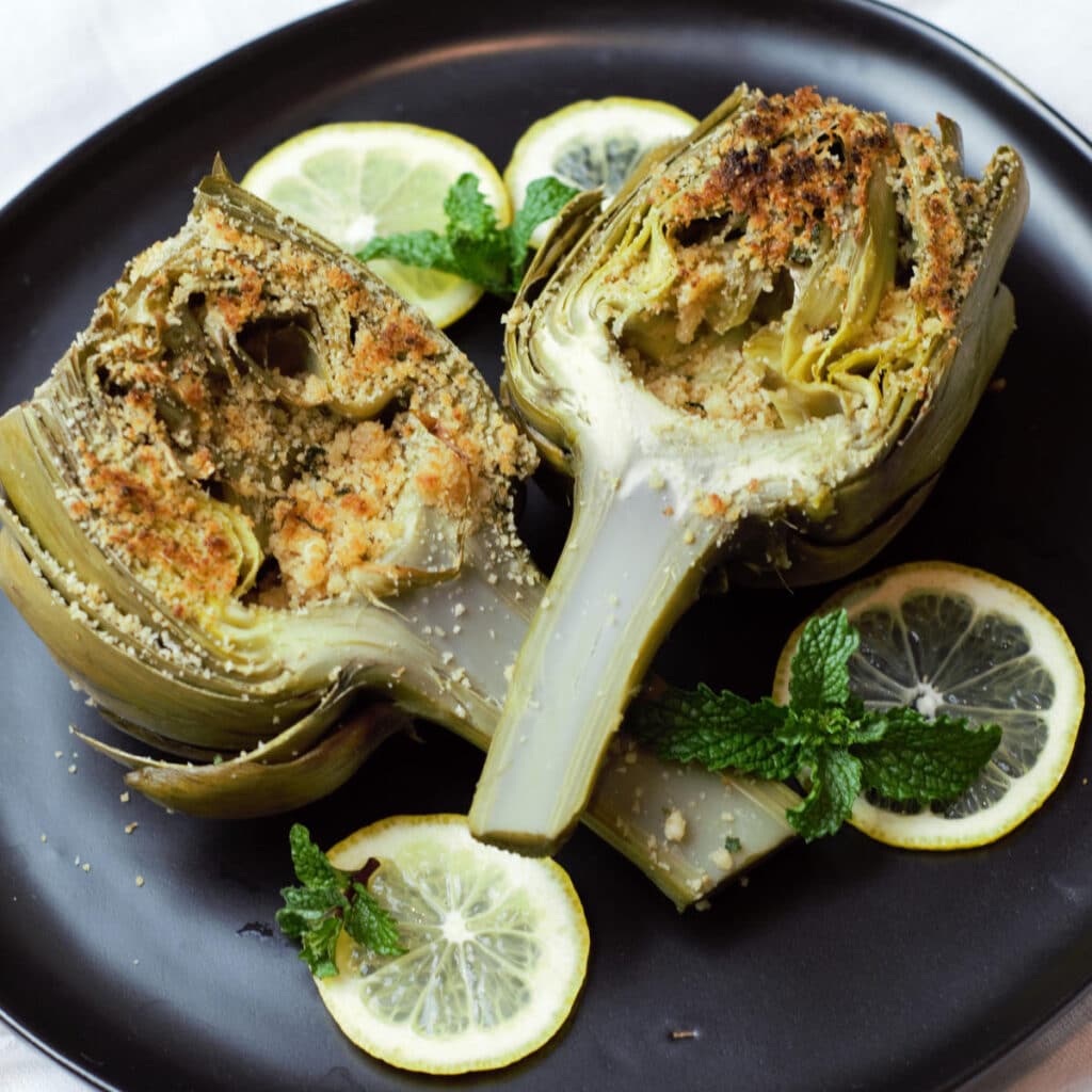 Italian Stuffed Artichokes with Lemon, Mint, and Parmesan Delicious