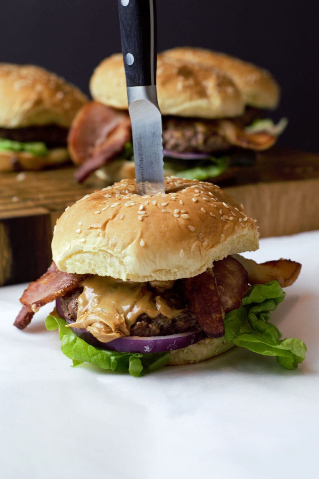 Peanut Butter Burger with Bacon Delicious by Design