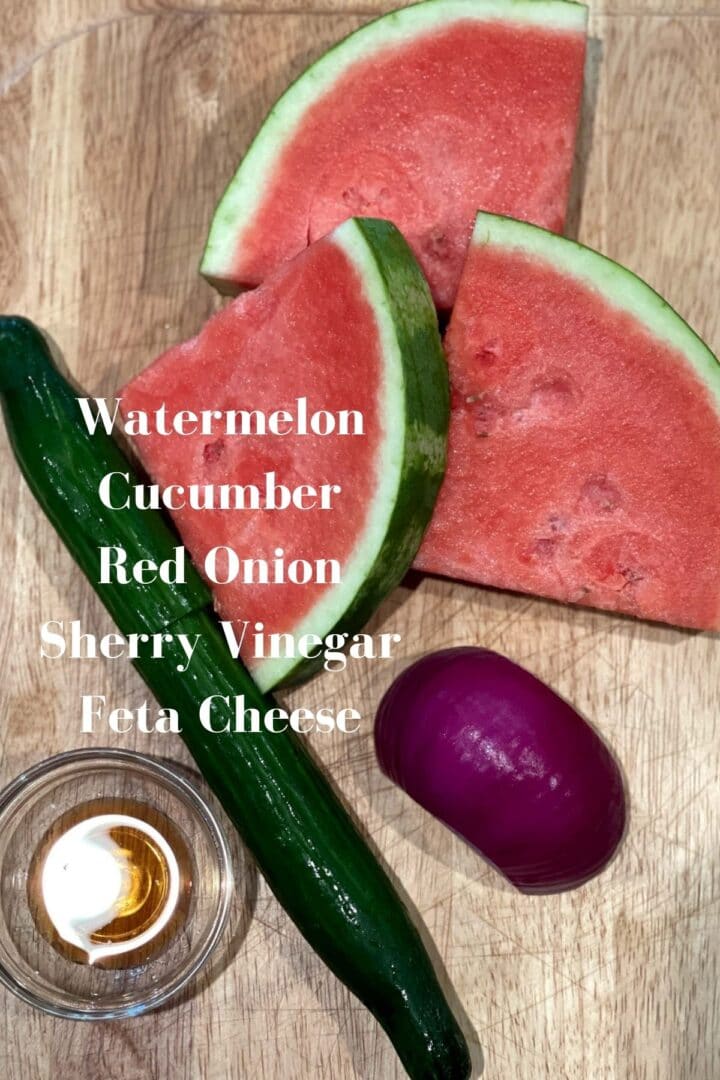 Watermelon Cucumber Salad with Feta and Red Onion Delicious by Design