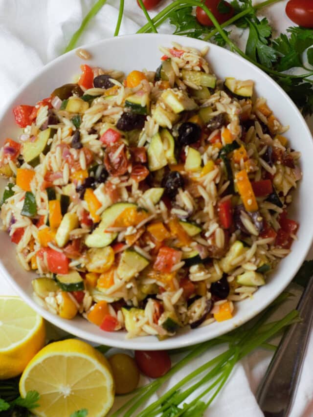 Roasted Vegetable Orzo Salad Delicious by Design