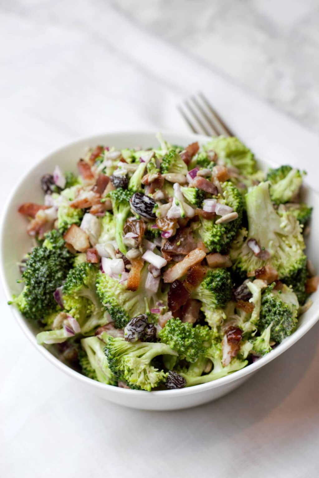Broccoli Crunch Salad with Bacon and Raisins Delicious by Design
