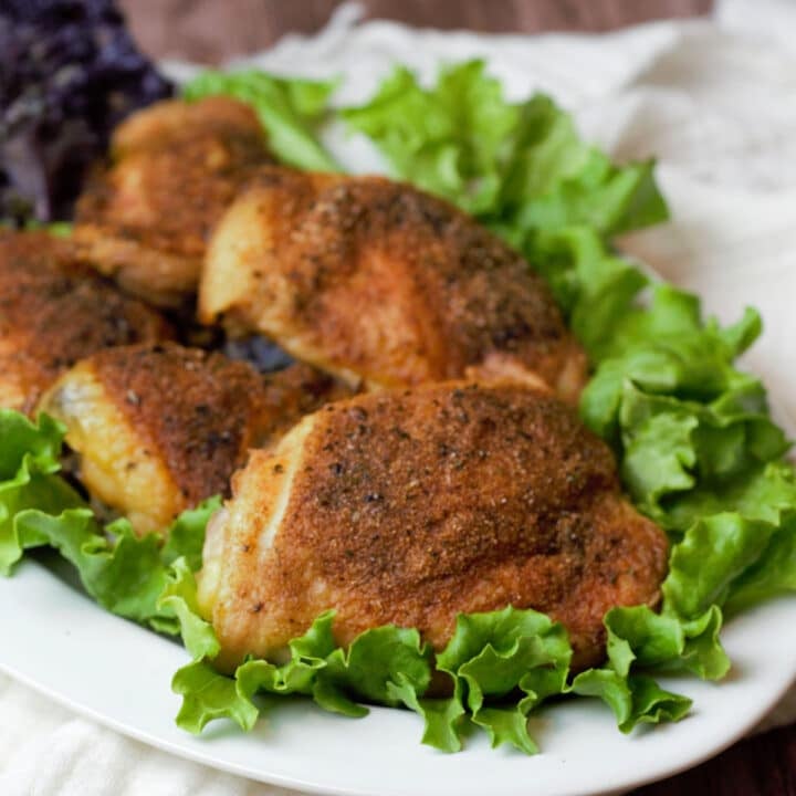 Oven Roasted Chicken Thighs (with Crispy Skin) Delicious by Design