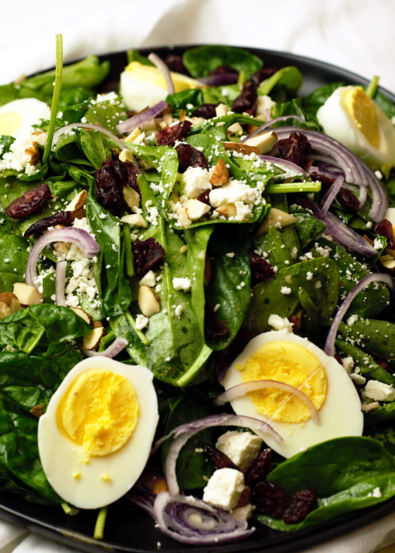 Wilted Spinach Salad with Warm Bacon Dressing Delicious by Design