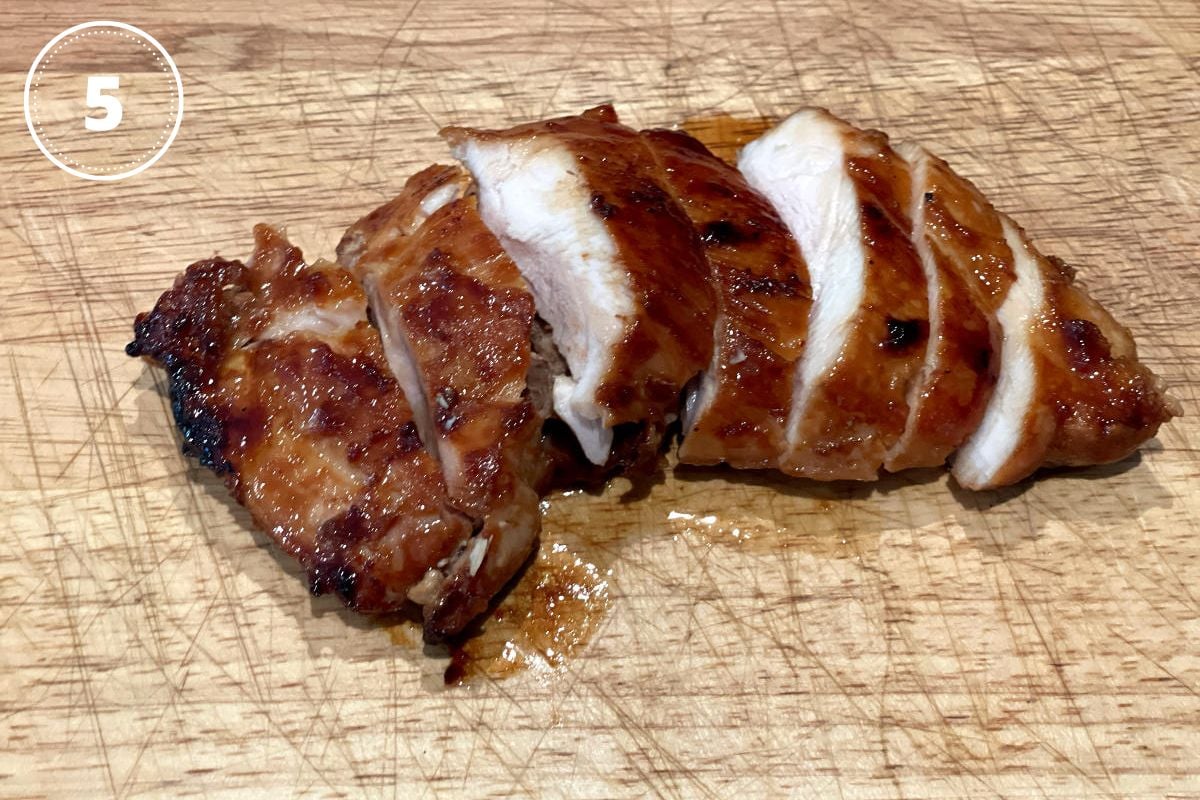example sliced chicken thighs for teriyaki chicken bowl