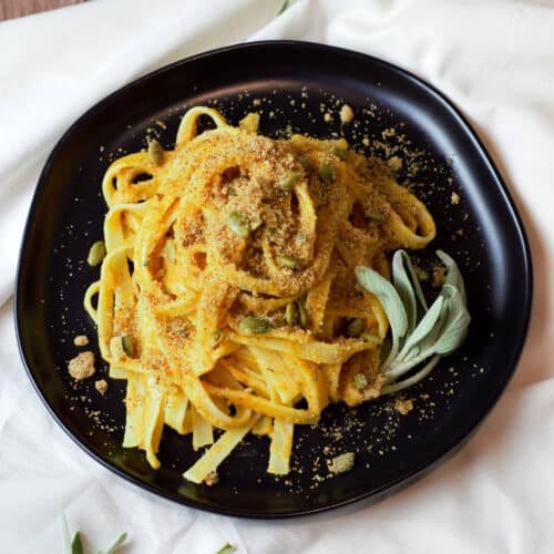 Pumpkin Pasta with Toasted Breadcrumb Topping Delicious by Design