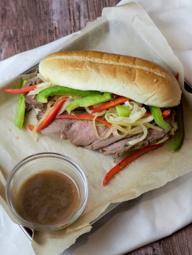 Stacked Italian Tri Tip Sandwich Delicious by Design