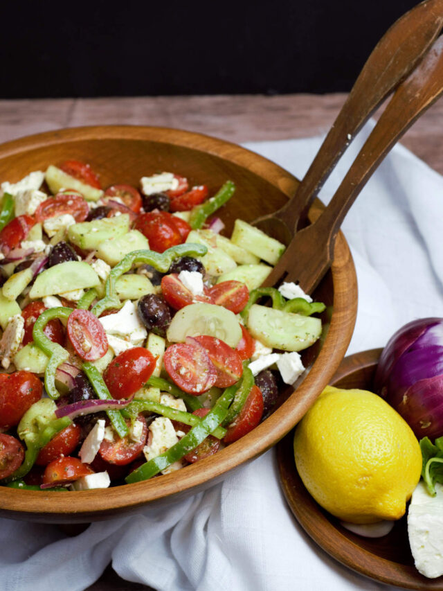 Horiatiki Salata (Traditional Greek Salad) Delicious by Design
