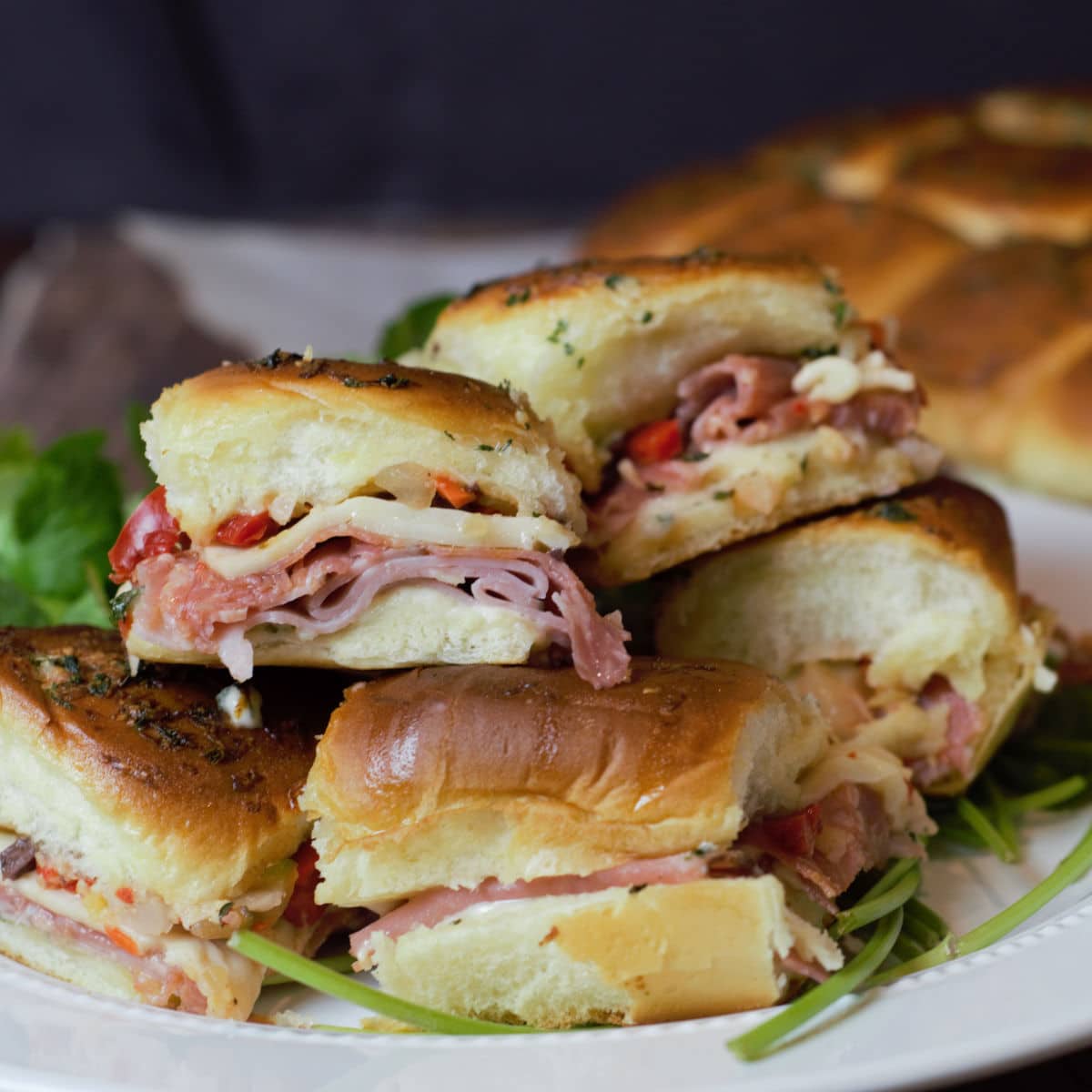 Hot Italian Sub Sliders on Hawaiian Rolls - Delicious by Design