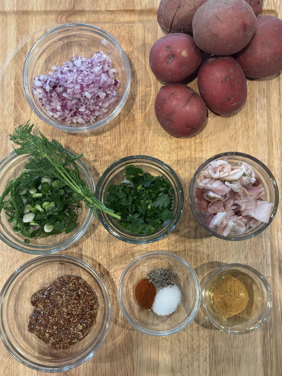 Warm German Potato Salad ingredients
