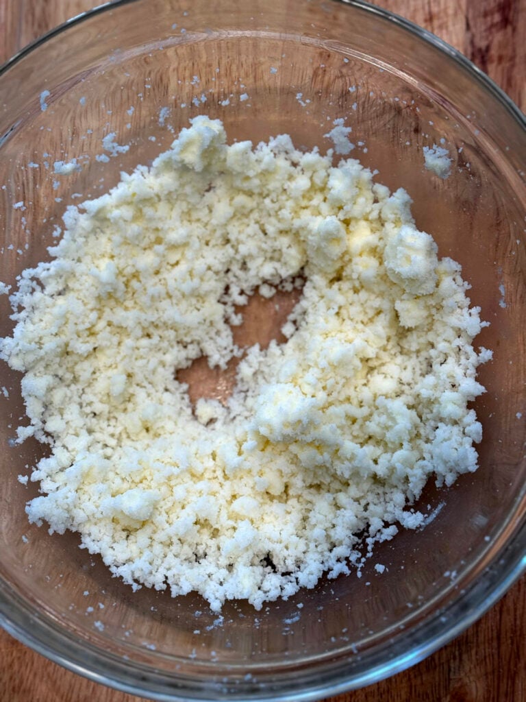 butter and sugar creamed together in a mixing bowl