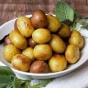 hero image of sage brown butter new potatoes