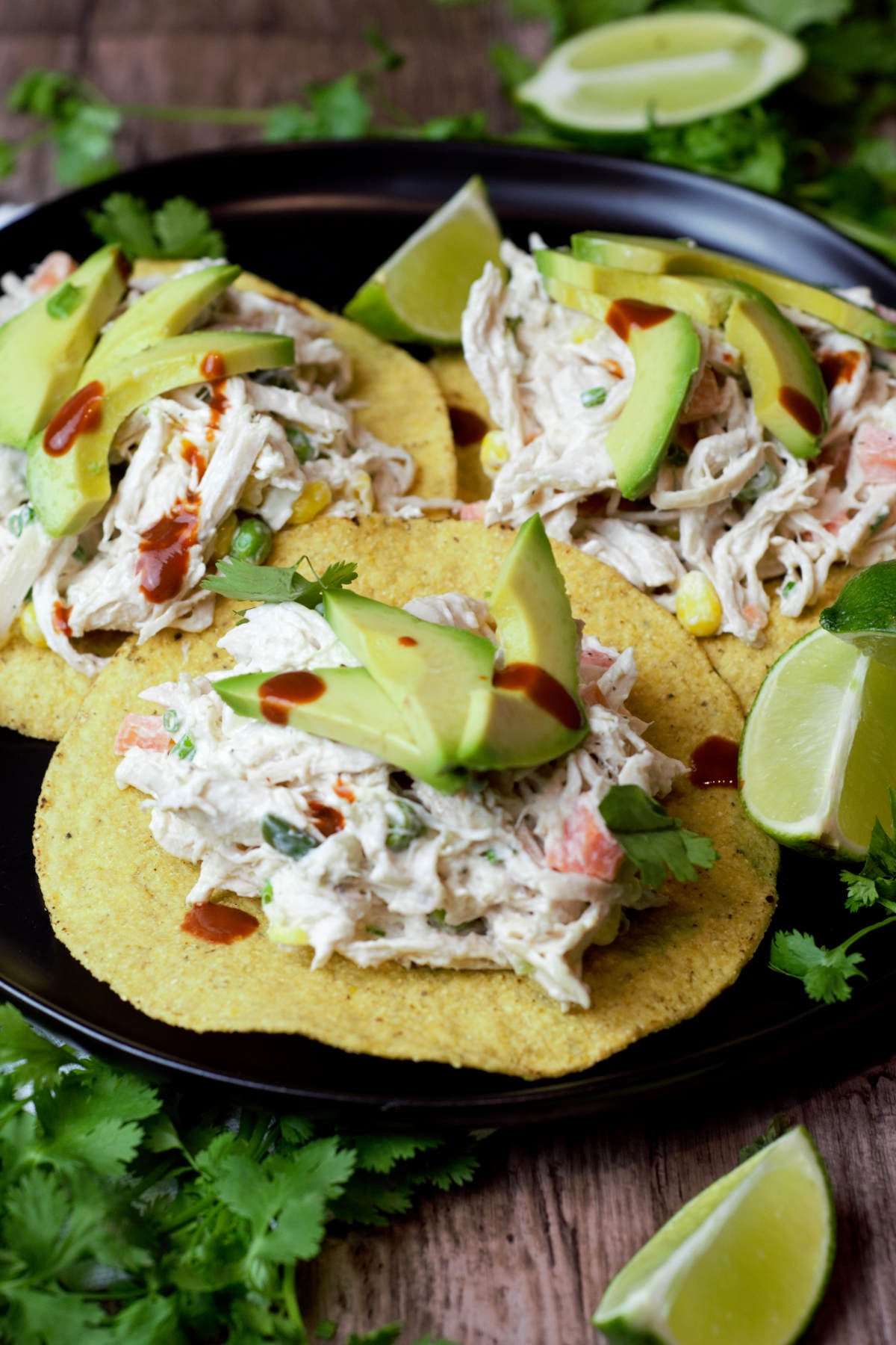 overhead tostadas with toppings