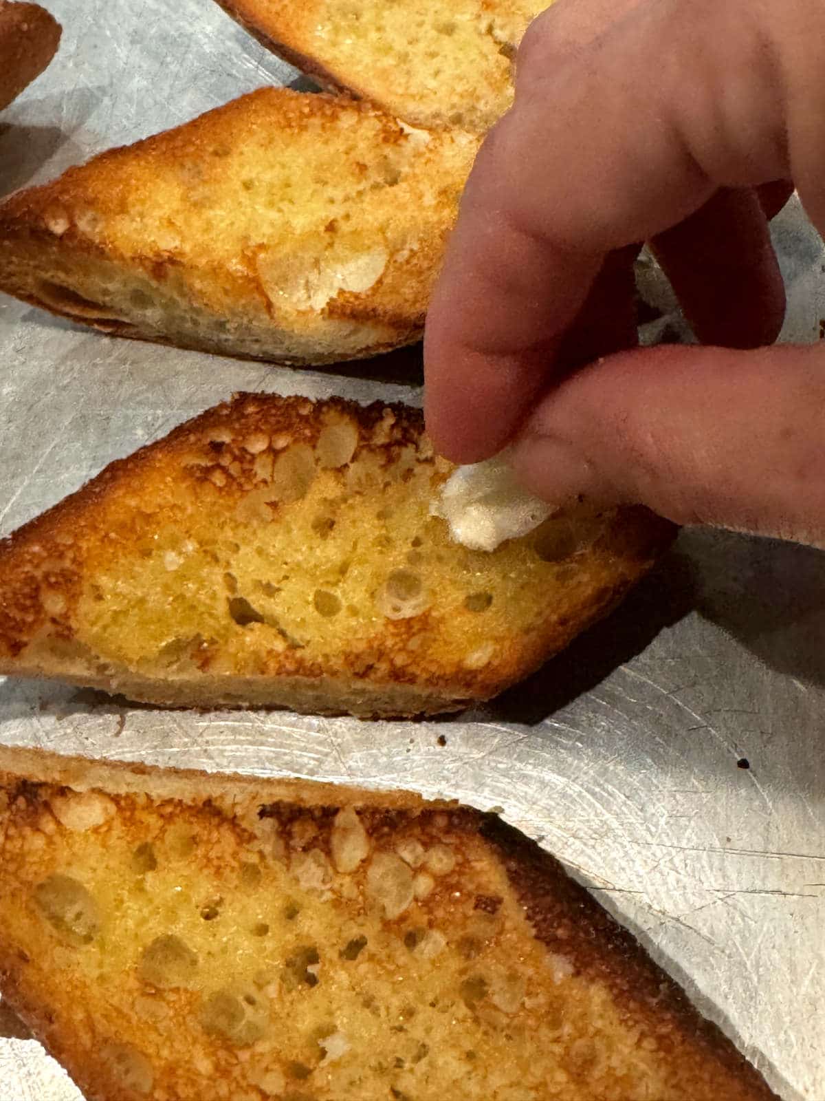 had rubbing garlic on toasted breat