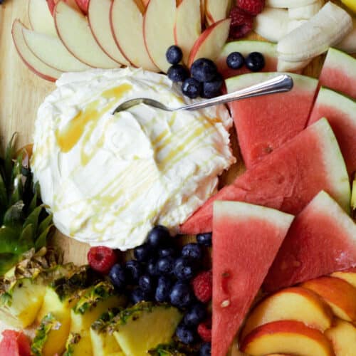 feature image cream cheese dip on fruit tray